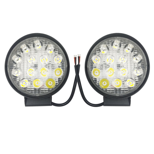 

Комплект LED фар ДАЛЬНЕГО света. Светодиодные фары на 14 диодов. 27T-42W/25/S. Пр-во Корея LED-1021