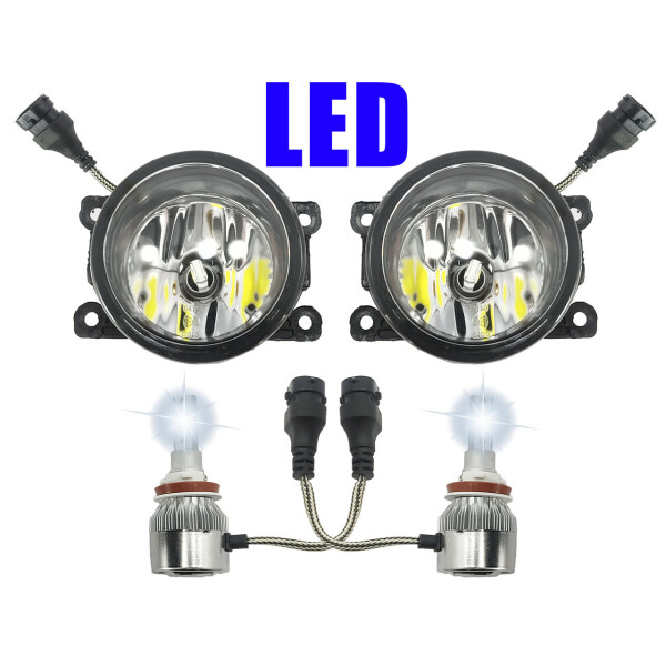 

Dacia (Renault) Logan Противотуманные LED (лэд) фары. Противотуманки в бампер Рено, Дачия Логан