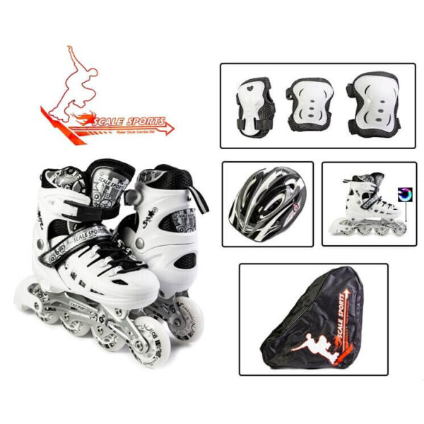 

Комплект Scale Sport детские ролики с защитой размер 31-34 Белые (LF 905)