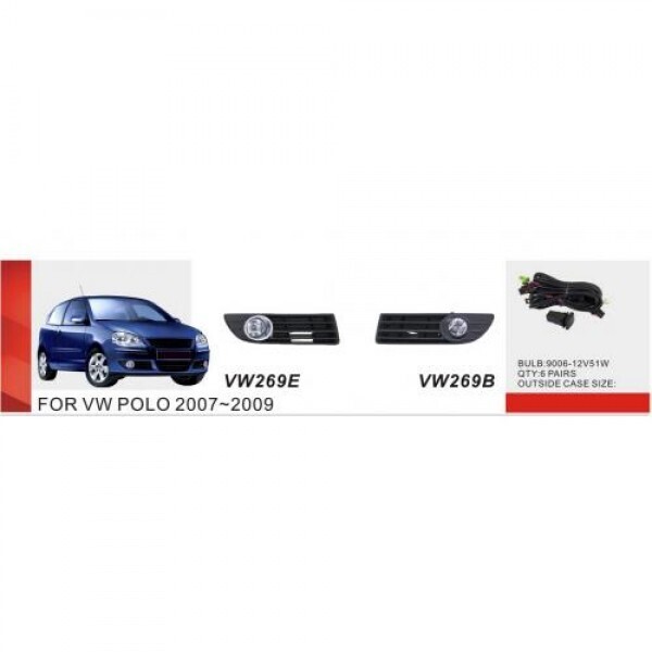 

Фары доп.модель VW Polo 2007-09/VW-269E-W/эл.проводка (VW-269E-W)