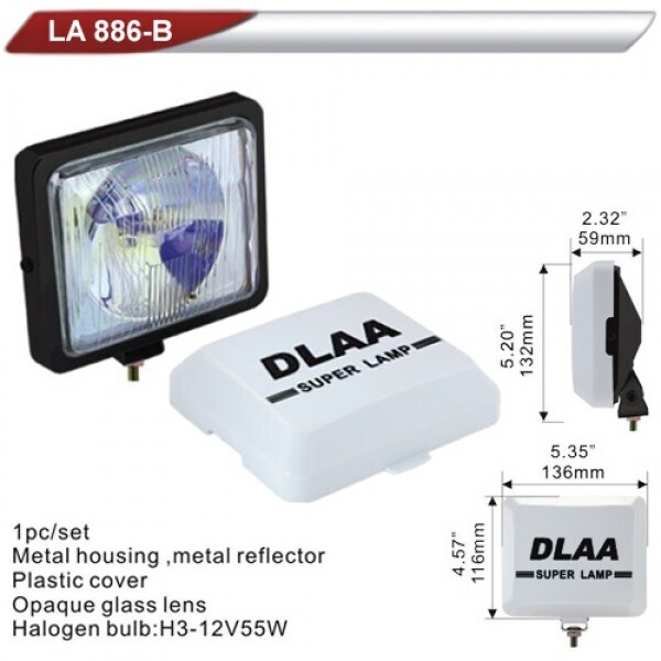 

Фары дополнительные DLAA 886B-RY/H3-12V-55W/136*116mm/крышка (LA 886B-RY)