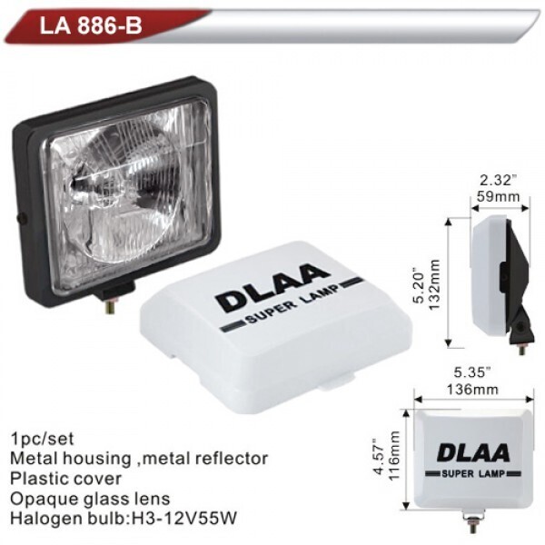 

Фары дополнительные DLAA 886B-W/H3-12V-55W/136*116mm/крышка (LA 886B-W)