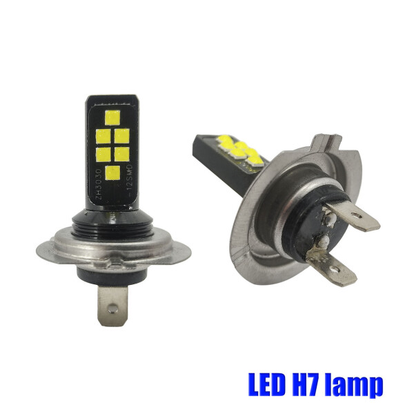

LED (лэд) лампа Н7. Светодиодная лампа 12 диодов CREE, SMD 3030. \ 12-24V
