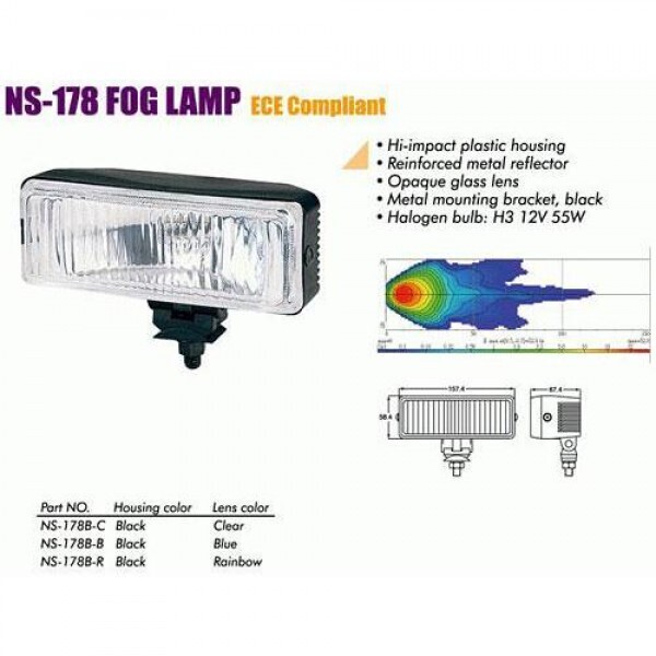 

Фары дополнительные NS-178 B-C H3/12 В/55W/158*58mm (NS-178 B-C)