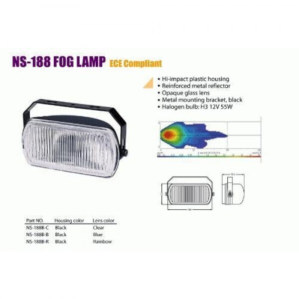 

Фары дополнительные NS-188 B-C H3/12 В/55W/160*75mm (NS-188 B-C)