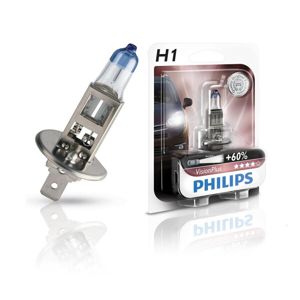 

Авто лампа H1 PHILIPS 55W 12V VisionPlus. Эффект ксенона!