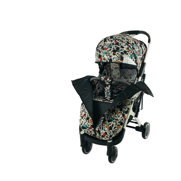

Коляска Yoya Plus-4-2021 колёса 13,5/16 на молнии Белая с черным Disney