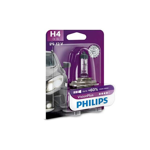

Авто лампа H4 PHILIPS 60/55W 12V P43t Vision Plus