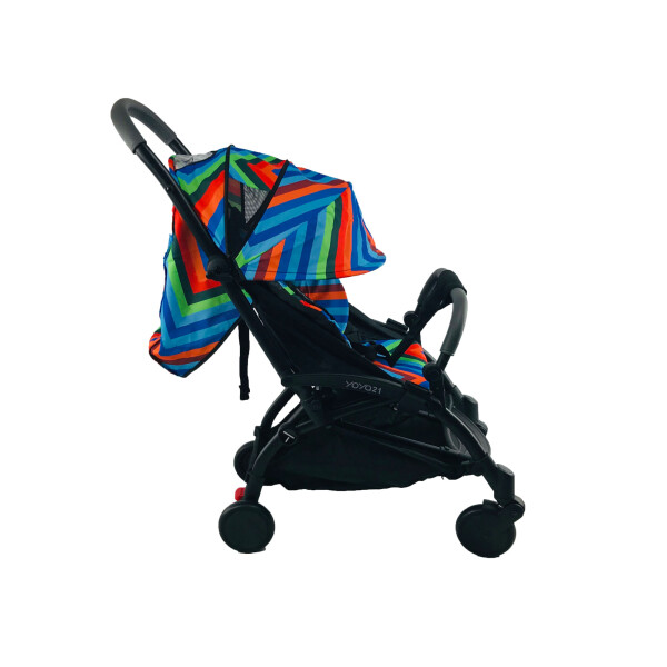 

Коляска Yoya 175 А+ 2021 Синяя с голубым Blue colorful на черной раме