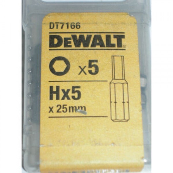 

Биты с внутренним шестигранным шлицем DeWalt Torsion №5 25 мм 5 шт (DT7166)