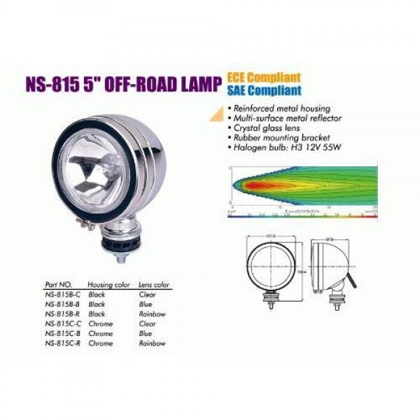 

Фары дополнительные NS-815 C-C H3/12 В/55W/D=122mm(5") (NS-815 C-C)