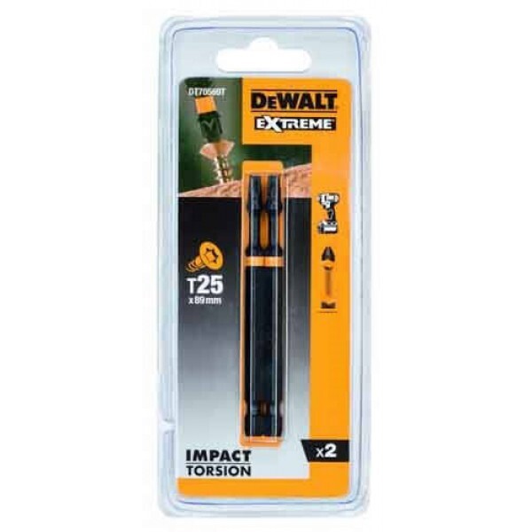 

Биты ударные DEWALT IMPACT TORSION EXTREME Т25 89 мм 2 шт (DT70569T)