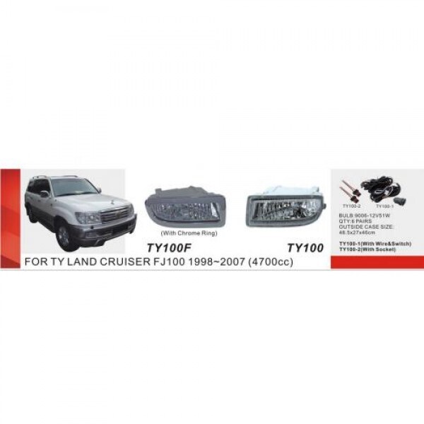 

Фары доп.модель Toyota LC FJ100 1998-2007/TY-100F-W/эл.проводка (TY-100F-W)