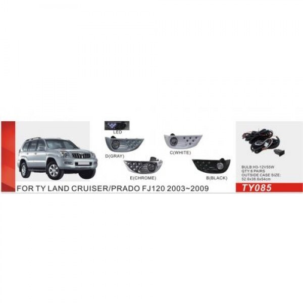 

Фары доп.модель Toyota Prado FJ120120 2003-09/TY-085E хроме/эл.проводка (TY-085E)