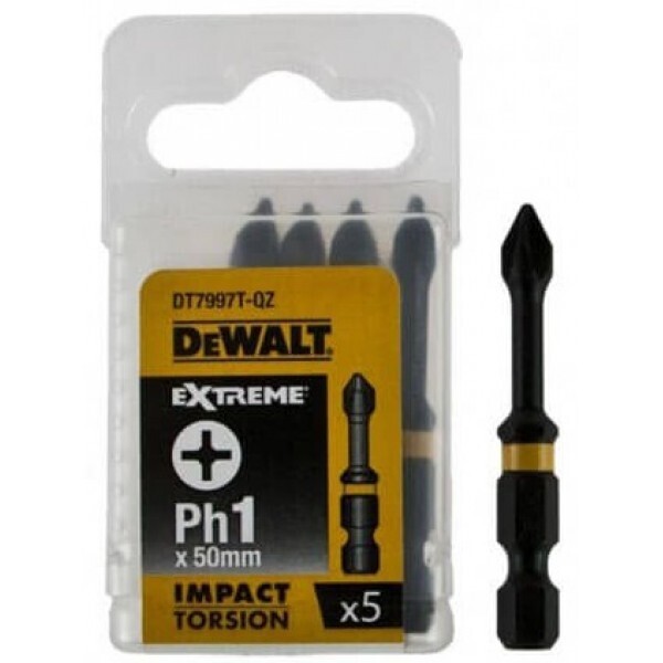 

Биты ударные DEWALT IMPACT TORSION EXTREME Ph1 50 мм 5 шт (DT7997T)