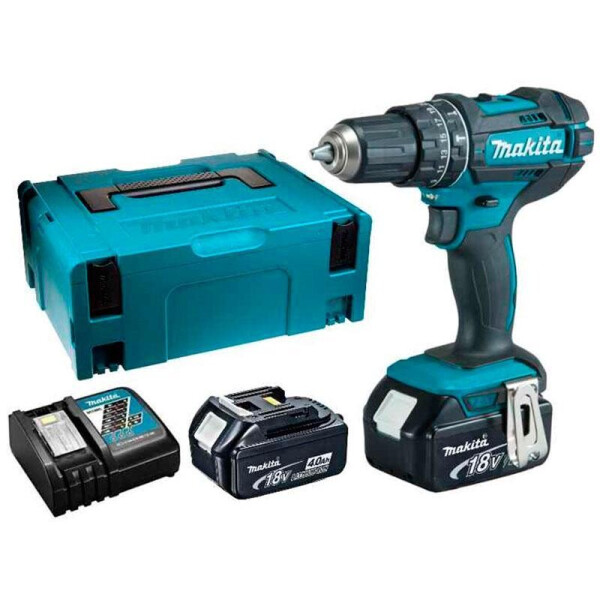 

Аккумуляторная ударная дрель-шуруповерт Makita DHP482RMJ + 2 акб BL1840 18 V 4 Ah + з/у DC18RC + MakPac