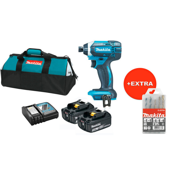 

Аккумуляторный ударный шуруповерт Makita DTD152RFBX + 2 акб 18 V 3 Ah + з/у + сумка + набор сверл (D-20769)