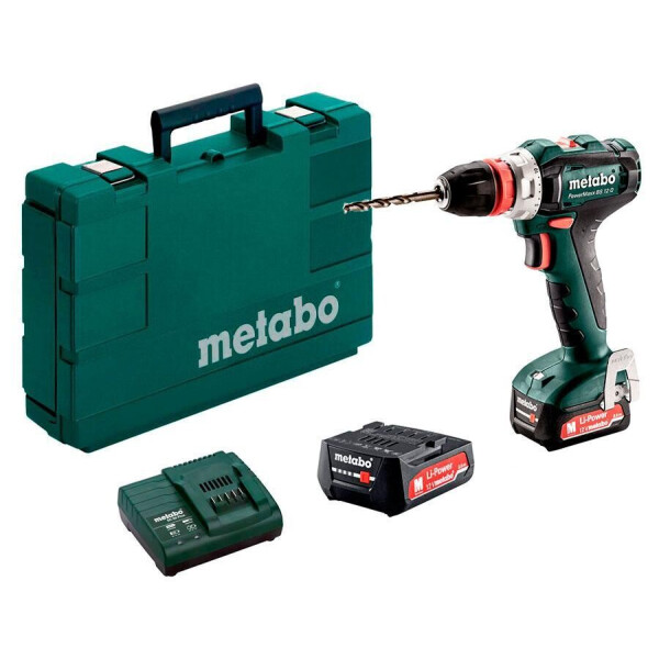 

Аккумуляторный шуруповерт Metabo PowerMaxx BS 12 Q + 2 акб + з/у + кейс (601037500)