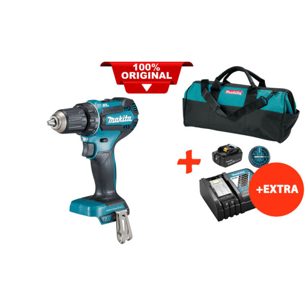 

Аккумуляторная дрель-шуруповерт Makita DDF485Z+акк.18V 5 Ah+быстрозарядное ЗУ+набор бит+сумка (DDF485RTBX)