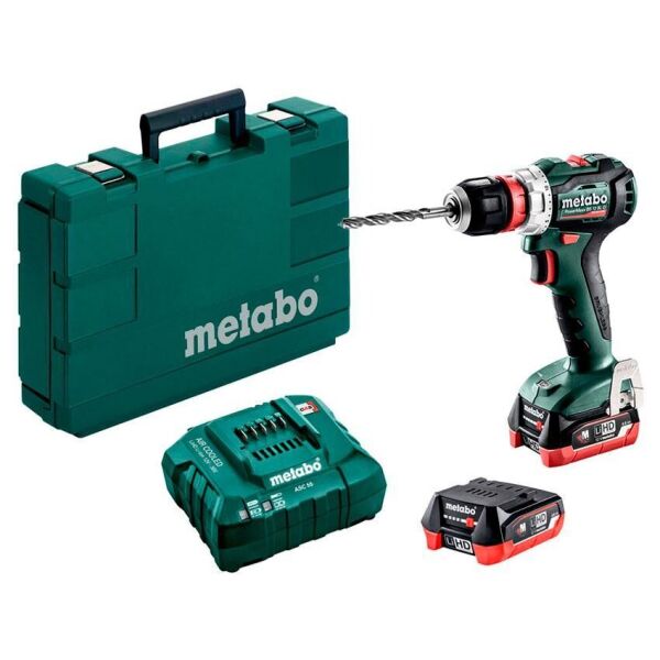 

Аккумуляторный шуруповерт Metabo PowerMaxx BS 12 BL Q LiHD + 2 акб 12 V 4 Ah + з/у + кейс (601039800)