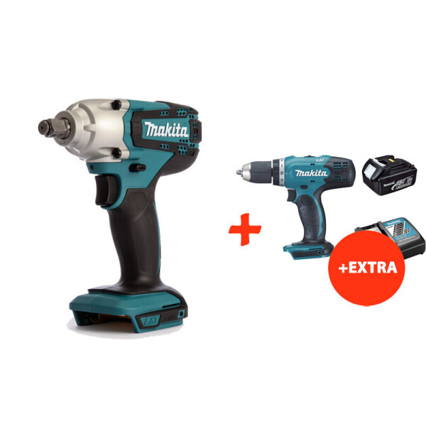 

Аккумуляторный ударный гайковерт Makita DTW190Z+аккумуляторная дрель-шуруповерт Makita DDF453RFX7