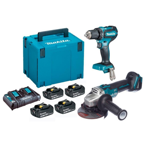 

Аккумуляторная болгарка Makita DGA504 + дрель-шуруповерт DDF485 + 4 акб 18 V 3 Ah + з/у DC18RD + MakPac 4