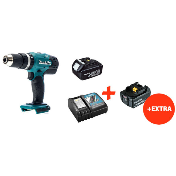 

Аккумуляторная ударная дрель-шуруповерт Makita DHP453Z+акк.18V 3 Ah+акк.18V 5 Ah+быстрозар ЗУ (DHP453RFT)