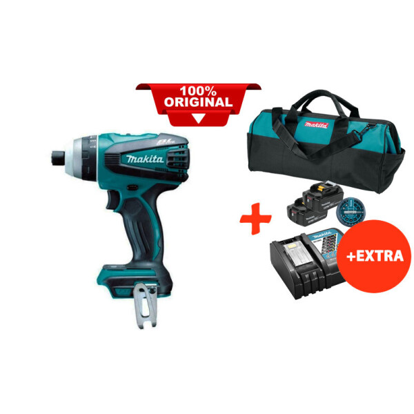 

Аккумуляторный ударный шуруповерт Makita DTP141Z+2акк.18V 5 Ah+быстрозарядное ЗУ+набор бит+сумка (DTP141RT2BX)