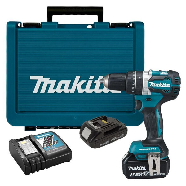 

Аккумуляторный ударный шуруповерт Makita DHP484RX4 + 1 акб BL1830 + 1 акб BL1815 + з/у DC18RC + кейс