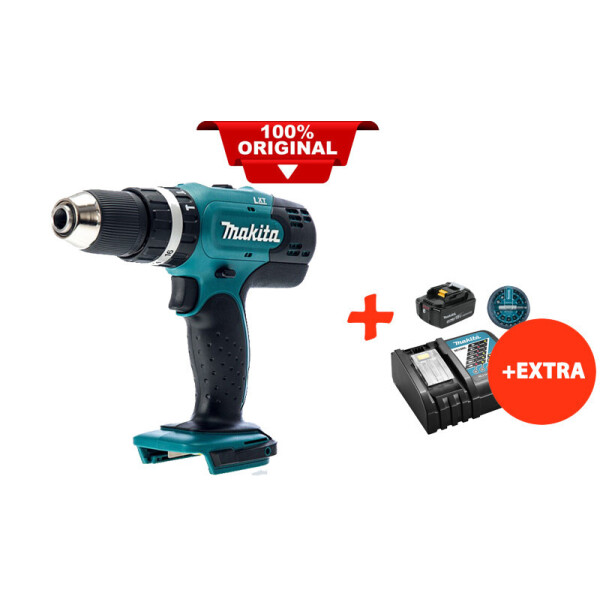 

Аккумуляторная ударная дрель-шуруповерт Makita DHP453Z+акк.18V 5 Ah+быстрозарядное ЗУ+набор бит (DHP453RTX)