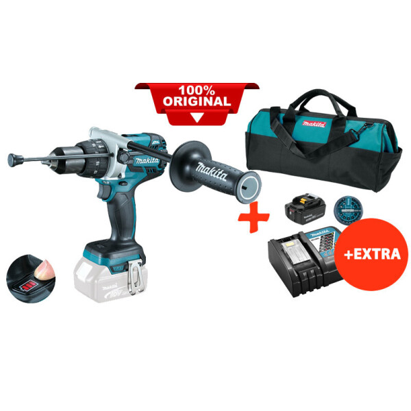 

Аккумуляторная ударная дрель-шуруповерт Makita DHP481Z+акк.18V 5 Ah+быстрозарядное ЗУ+набор бит+сумка