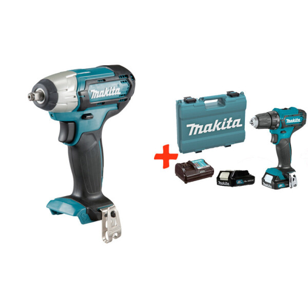 

Аккумуляторный гайковерт Makita TW141DZ + акк шуруповерт DF333DWYE + 2 акб 12 V 1.5 Ah + з/у + кейс (TW141SET)