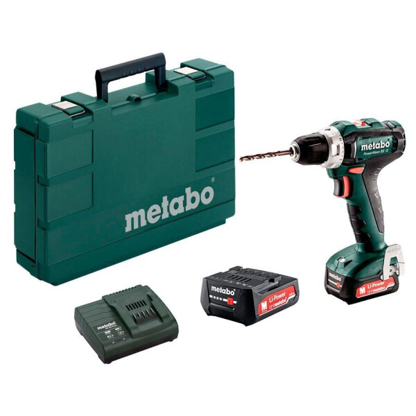

Аккумуляторный шуруповерт Metabo PowerMaxx BS 12 + 2 акб + з/у + кейс (601036500)