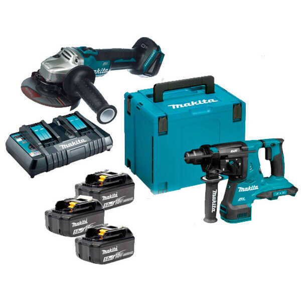 

Набор инструментов Makita DLXMUA280 + 3 акб 18 V 5 Ah + з/у + MakPac