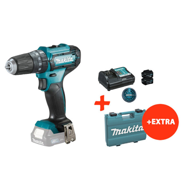 

Аккумуляторный ударный шуруповерт Makita HP333DZ + 2 акк 12V 4Ah + ЗУ + биты + кейс (HP333DWMEX)