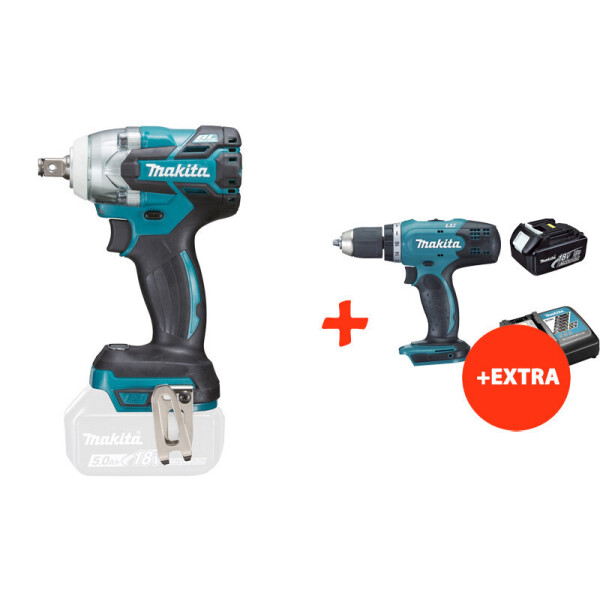

Аккумуляторный ударный гайковерт Makita DTW285Z+аккумуляторная дрель-шуруповерт Makita DDF453RFX7 (DTW285RFX7)