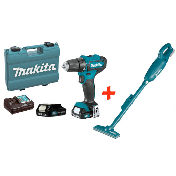 

Аккумуляторный шуруповерт Makita DF333DWYE + 2 акб 12 V 1.5 Ah + з/у + акк пылесос + кейс