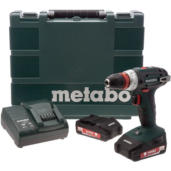 

Аккумуляторный шуруповерт Metabo BS 18 Quick + 2 акб 18 V 2 Ah + з/у SC 60 Plus + кейс (602217500)