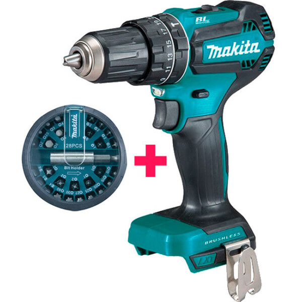 

Аккумуляторный ударный шуруповерт Makita DHP485Z (без АКБ) + набор бит (DHP485ZX)