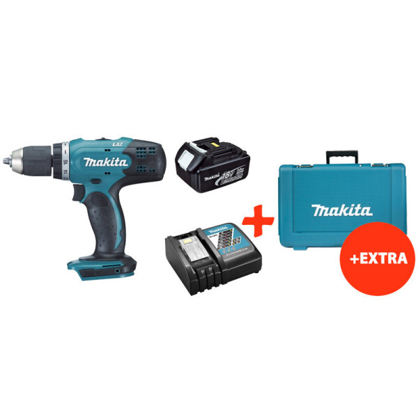 

Аккумуляторная дрель-шуруповерт Makita DDF453Z+акк.18V 3 Ah+быстрозарядное ЗУ+кейс (DDF453RFK)
