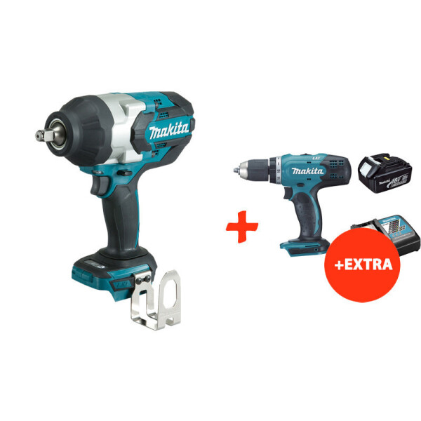 

Аккумуляторный гайковерт Makita DTW1002Z+аккумуляторная дрель-шуруповерт Makita DDF453RFX7 (DTW1002RFX7)
