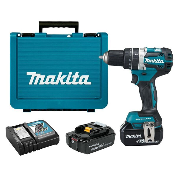 

Аккумуляторный ударный шуруповерт Makita DHP484RTE + 2 акб BL1850 18 V 5 Ah + з/у DC18RC + кейс