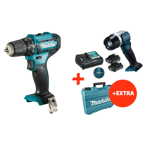 

Аккумуляторный шуруповерт Makita DF333DZ+ 2 акк 12V 2Ah + ЗУ + фонарь + набор бит + кейс (DF333DWAL1X)