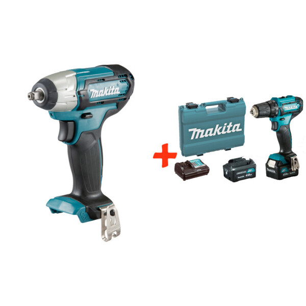 

Аккумуляторный гайковерт Makita TW140DZ + акк шуруповерт DF333DWME + 2 акб 12 V 4 Ah + з/у + кейс (TW140SET3)