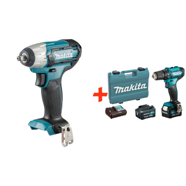 

Аккумуляторный гайковерт Makita TW141DZ + акк шуруповерт DF333DWME + 2 акб 12 V 4 Ah + з/у + кейс (TW141SET3)