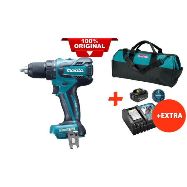 

Аккумуляторная дрель-шуруповерт Makita DDF459Z+акк.18V 5 Ah+быстрозарядное ЗУ+набор бит+сумка (DDF459RTBX)