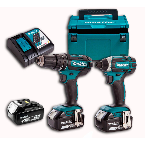 

Набор аккумуляторных инструментов Makita DLX2127TJ1 + 3 акб 18 V 5 Ah + з/у DC18RC + MakPac