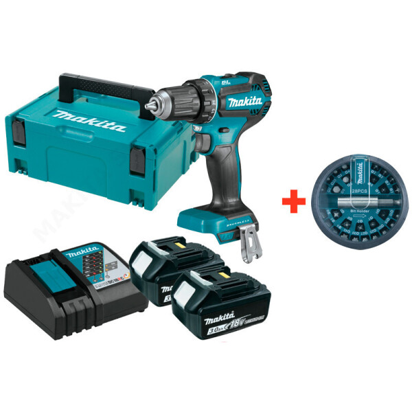 

Акк. дрель-шуруповерт Makita DDF485RFJ + 2 акб 18 V 3 Ah + з/у + MakPac + набор бит (DDF485RFJX)