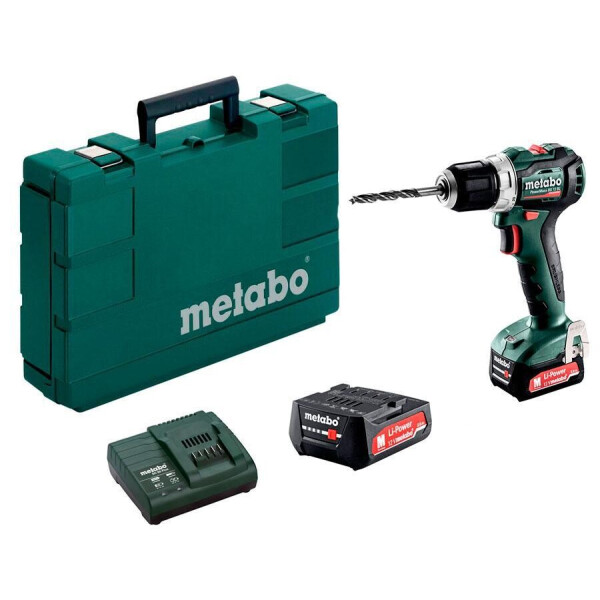 

Аккумуляторный шуруповерт Metabo PowerMaxx BS 12 BL + 2 акб + з/у + кейс (601038500)