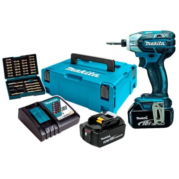 

Аккумуляторный ударный шуруповерт Makita DTS141RTJ1 + 2 акб 18 V 5 Ah + з/у DC18RC + набор оснастки + MakPac